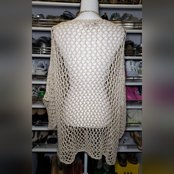 Italian Crochet Gold Star Sweater - Picture 3 of 7